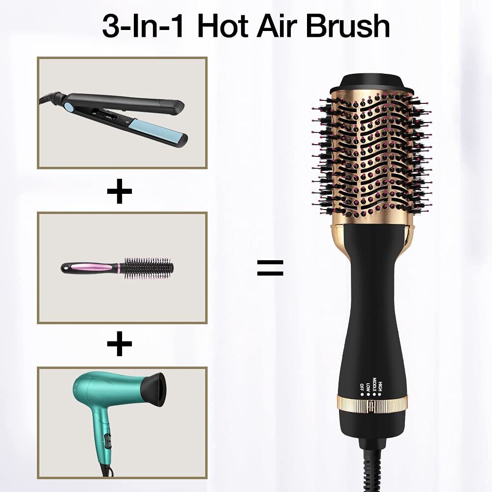 UrCoolest - 24K Gold One Step Volumizer Hair Dryer and Hot Air Brush