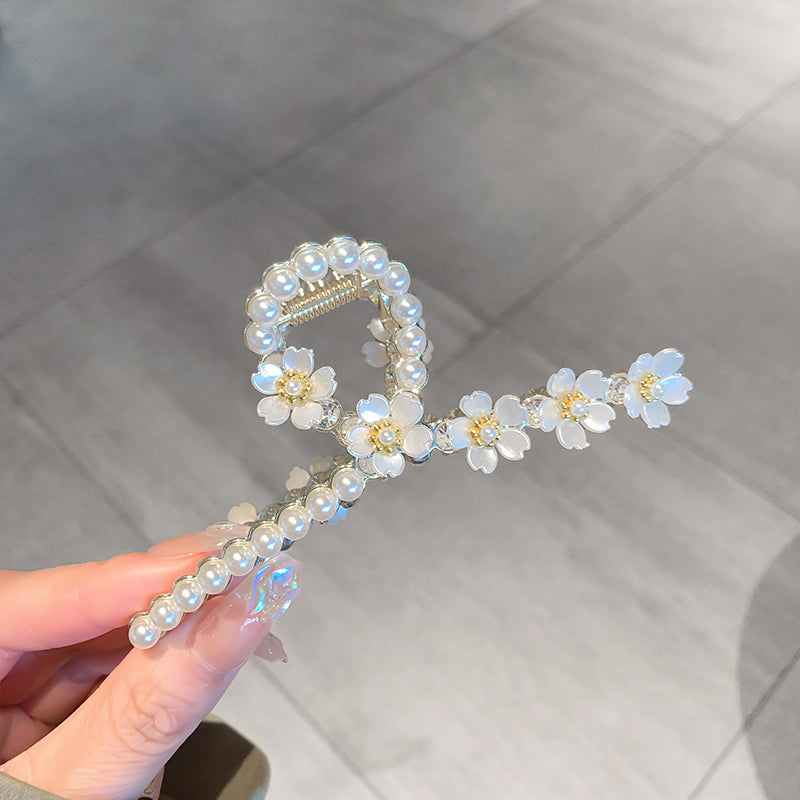 UrCoolest Multi-Layer Pearl Bow Hair Clip Diamond